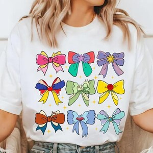 Disney Princess Cute Ribbons And Bows Shirt And Sweatshirt,Disney Princess Coquette Bow Shirt, Disney Princess Shirt,Princess Bow Sweatshirt