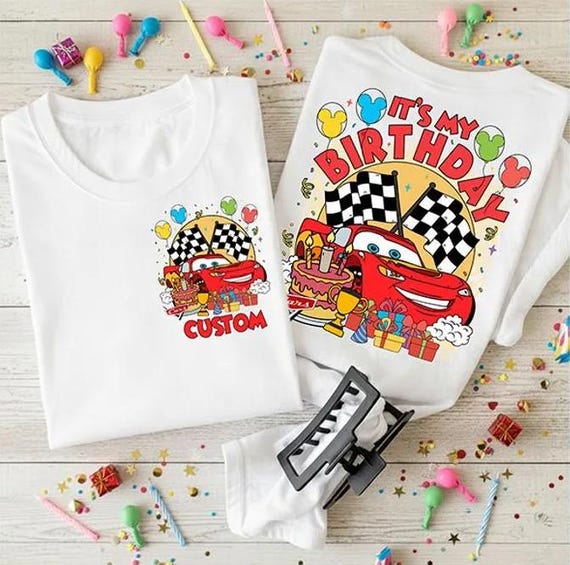 Disney Cars Birthday T-shirt, McQueen Birthday Boy Tee, Pixar Pit Crew Sweatshirt, Lightning Birthday Family Gift, Racing Car Birthday Trip