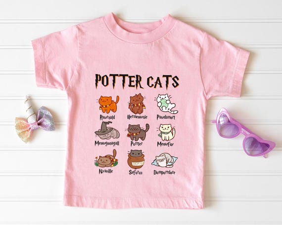 Potter Cats Shirt, Cat Lover Kids Shirt ,Cat T-Shirts, Hp Cat Sweatshirt, Funny Cat Tee, Potter Cats Toddler T-Shirt, Cat Owner Gifts
