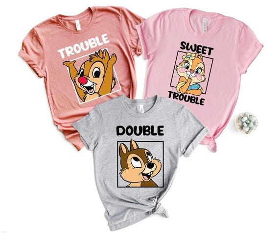 Chip and Dale shirt, Double Trouble Shirt, Disney Couple Shirts, Disney Family Shirts, Disney Vacation shirt, Sibling shirt, Brother Shrt