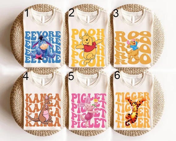 Winnie The Pooh Friends Shirt,Winnie The Pooh Character Shirt,Tigger Costume Shirt,Pooh Bear Shirt,Shirt Family Easter Costume Shirt