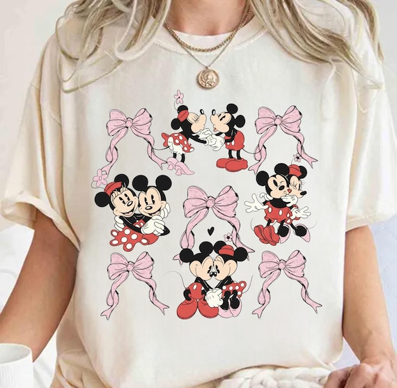 Disney Coquette Bow Mickey Minnie Shirt, Disney Valentine Couple WDW Disneyland Sweetheart, Disney Couple Valentine Shirt, Magical Wolrd Tee