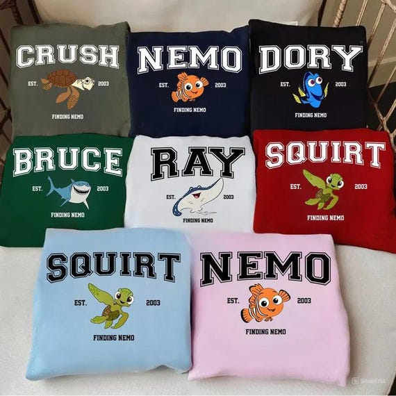 Disney Finding Nemo Shirt, Nemo and Friends T-Shirt, Finding Dory Tee, Crush and Squirt Sweatshirt, Pixar Nemo Matching Shirt