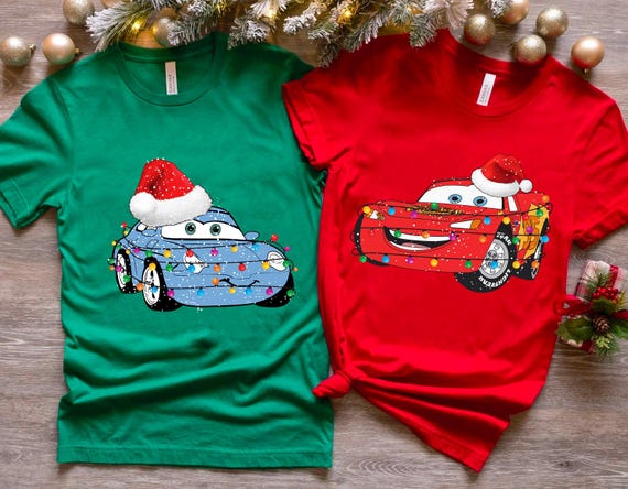 Cars Christmas Shirt, Lightning McQueen, Matching Family Tees