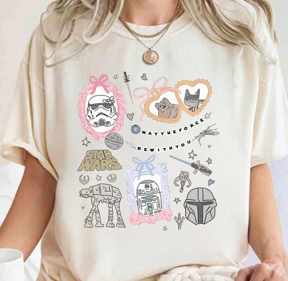 Coquette Disney Star Wars Shirt Bow Aesthetic R2D2 ATAT Ewok Tee Disney Trip Shirt Disneyworld Star Wars Tee Kawaii Galaxy Tee Gift
