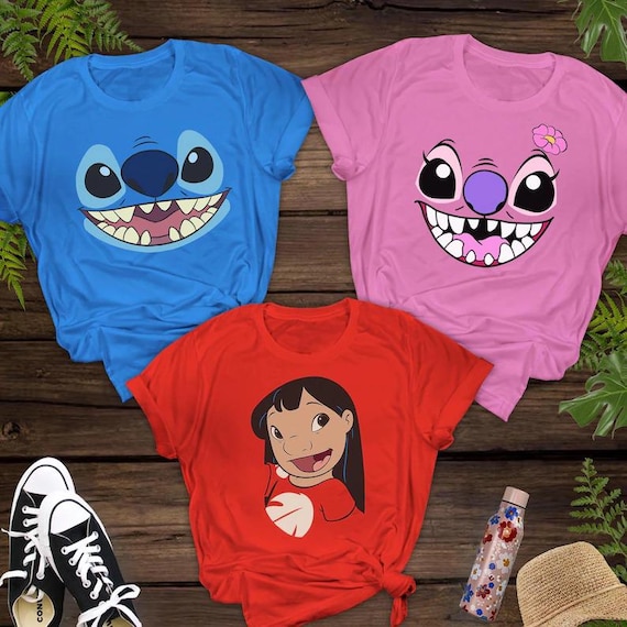 Disney Lilo & Stitch 2025 Big Face Costume Matching T-Shirt, Disney Stitch and Angel Couple Shirt, Disneyland Matching Family Shirt, WDW Tee