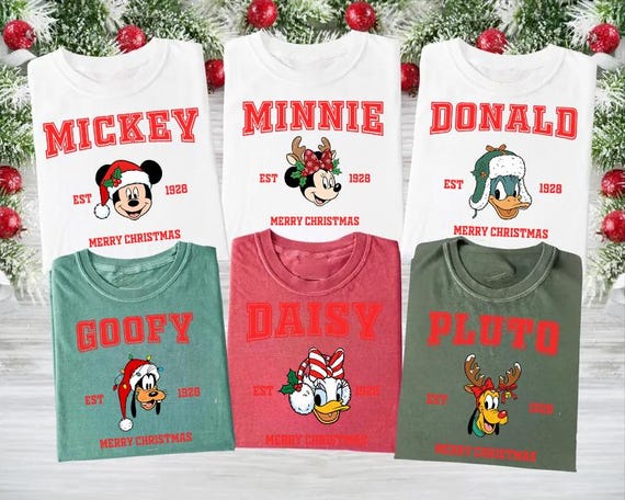 Disney Mickey and Friends Christmas Est Shirt, Mickey Characters Disneyland Xmas Tee, Family Christmas Matching Shirt, Disney Trip