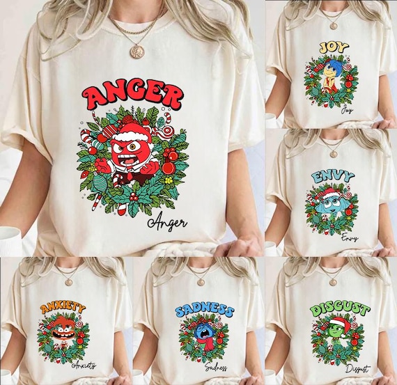 Inside Out Christmas Characters Shirts, Inside Out 2 Shirt, Inside Out Xmas Part Shirt, Disneyland Trip Shirt, Inside Out Christmas Shirt