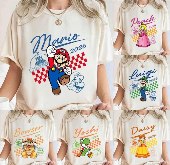 Super Mario Character Shirt, Super Mario Family Shirt, Mario Party Shirt, Super Mario Birthday Party Shirt,Mario & Friend Party Shirt