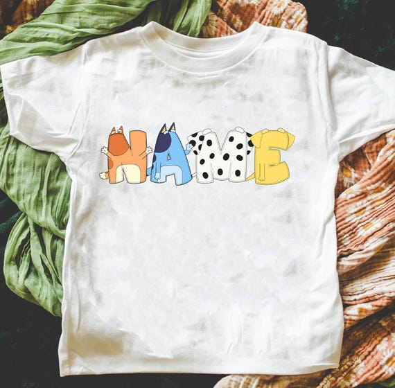 Custom Name Shirt, Personalized Family Matching Shirts, Custom Shirt, Blue Dog Shirt, Blue Dog Family Shirt, Blue Dog Birthday Boy