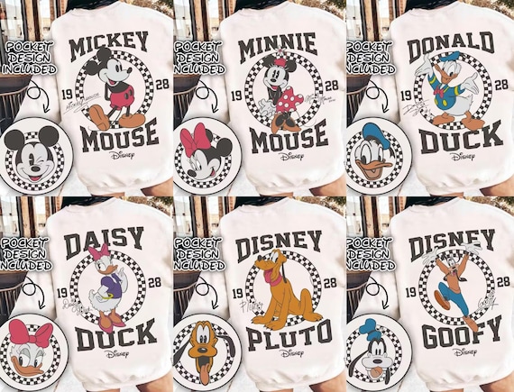 Vintage Mickey Mouse Shirt, Disney Mickey 1928 T-Shirt, Retro Mickey Shirt, Disney Trip Shirt, Checkered Mickey Shirt,2 Side Disney Trip Tee