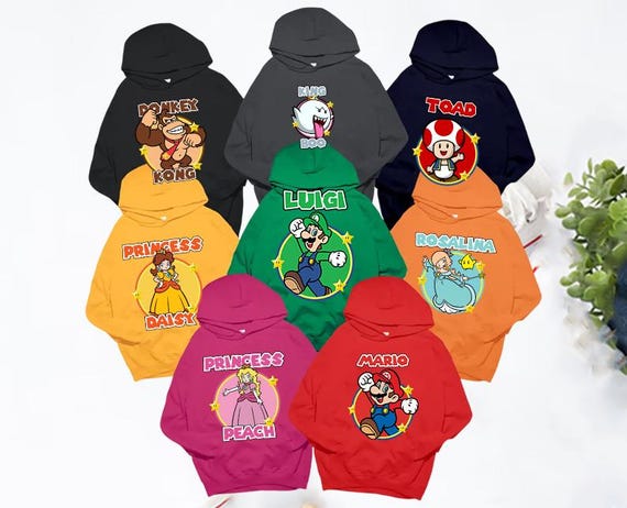 Super Mario Family Sweatshirt and Shirt,Christmas Party Mario Shirt,Super Mario Character Shirt,Super Mario Party Tee,Mario & Friend Party