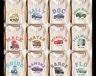 Disney Cars T-Shirt, Pixar Lightning McQueen T-Shirt, Tow Mater Sweatshirt, Sally Carrera T-Shirt, Disney Familien Reise Shirt, Disneyland Urlaub T-Shirt