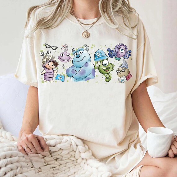 Watercolor Monster Inc TShirt, We Scare Because We Care Shirt, Disney Monster Inc Sweatshirt, Disneyworld Matching Tee,Disney Monsters Gifts