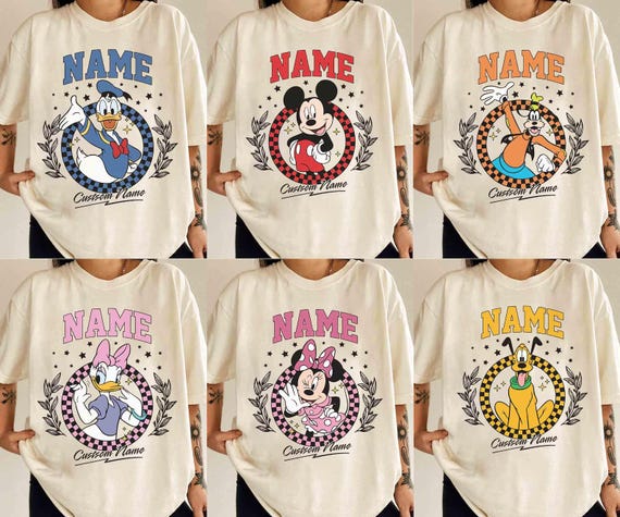 Mickey and Friends Custom Name Shirt, Disney Characters Shirt, Personalized Disney Shirt, Disney Family Trip Shirt, Walt Disney World Shirt