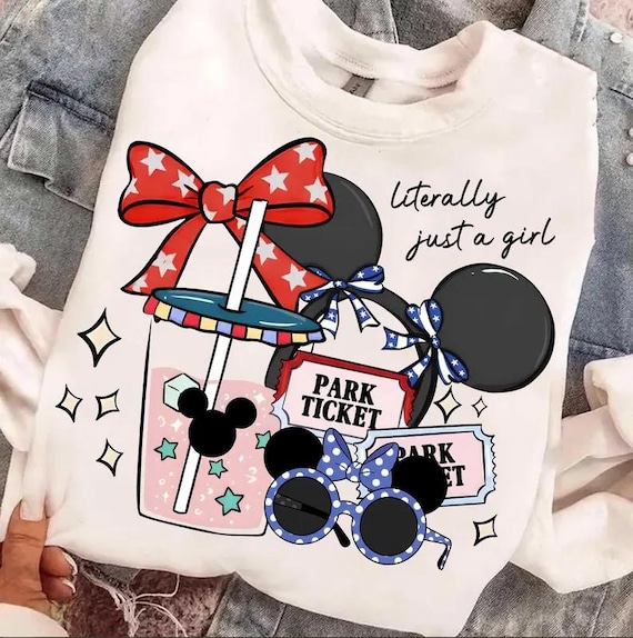 Disney Coquette Bow Literally Just A Girl Shirt, Disneyland Girl's Trip Shirt, Disneyland Mickey Minnie Ears Park Trip Shirt, Magic Kingdom
