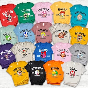 Super Mario Family Shirt,Super Mario Character Shirt,Super Mario Birthday Party Shirt,Mario & Friends Party Shirt,Super Mario Sweatshirt