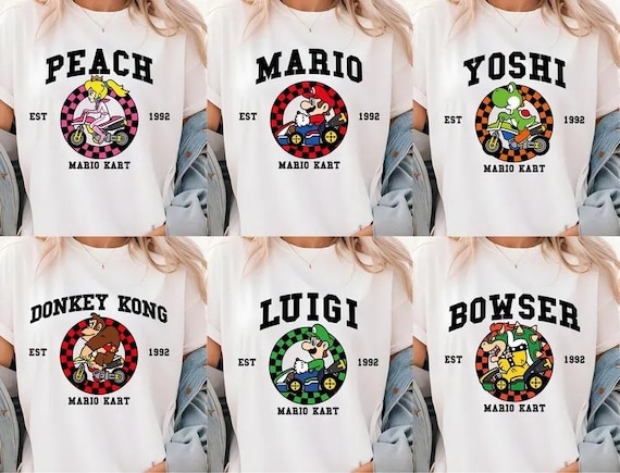 Mario Kart Shirt, Mario Kart Characters Shirt, Mario Character Shirt, Mario Family Shirt, Super Mario Gaming Shirt, Mario Shirt