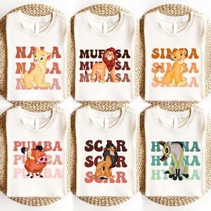 Chemise personnage du Roi Lion, chemise Disney Animal Kingdom, chemise assortie Simba et Nala, chemise du zoo de Disneyland, chemise voyage en famille Disney,