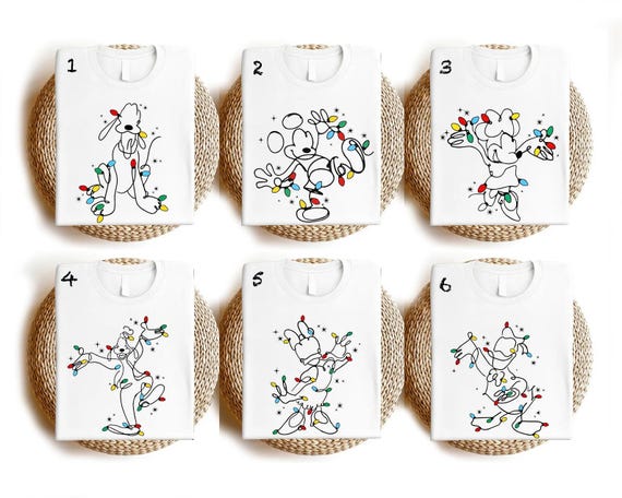 Mickey and Friends Christmas Lights Shirt,Christmas Party Shirt,Disney Family Xmas Shirt, Disney Christmas Trip Shirt,Very Merry Xmas Shirt