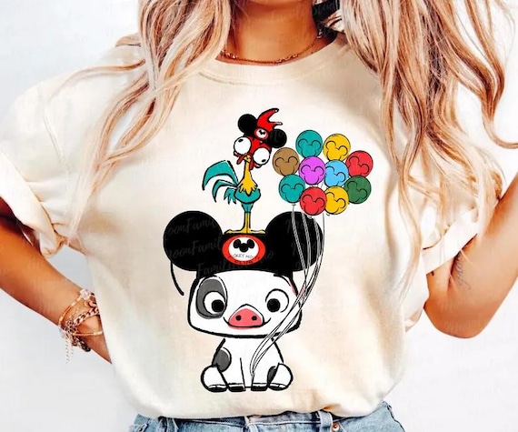 Hei Girl Hei Moana 2 Shirt,Disney Princess Moana Shirt,Hei Hei The Rooster Disney Balloons,Disney Trip Shirt,Disneyland Vacation Group Shirt