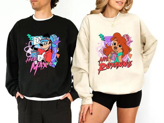 Disney His And Her Shirt, Her Max His Roxanne Couple Tee, Her Max His Roxanne Couple Tee, Disneyland Valentine's Day Tee, Disney Couple Tee