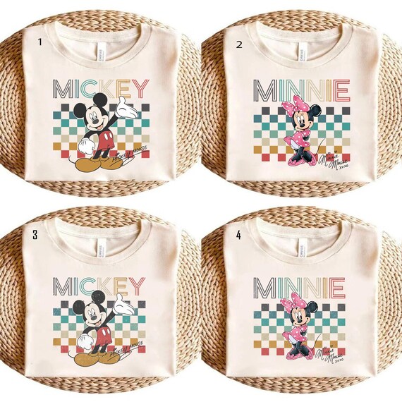 Retro Mickey Mouse&Minnie Mouse Shirt, Vintage Minnie Mouse Shirt, Disney Vacation Shirt, Disneyland Mickey Shirt, Magic Kingdom Tee