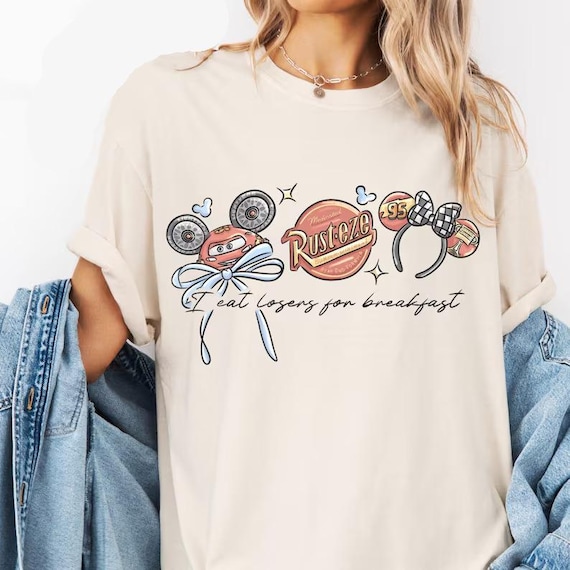 Disney Lightning McQueen 95 Coquette Bow Disney Cars Shirt Disney Pixar Characters Disneyland Trip Shirt, Disney Cars Shirt 0048