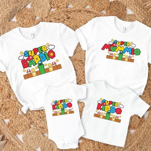 Super Mario Family Shirt,Super Mario Character Shirt,Super Mario Birthday Party Shirt,Mario & Friends Party Shirt,Personalized Mario Shirt