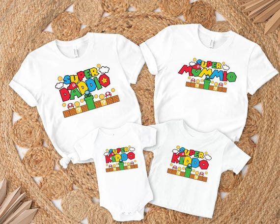 Super Mario Family Shirt,Super Mario Character Shirt,Super Mario Birthday Party Shirt,Mario & Friends Party Shirt,Personalized Mario Shirt