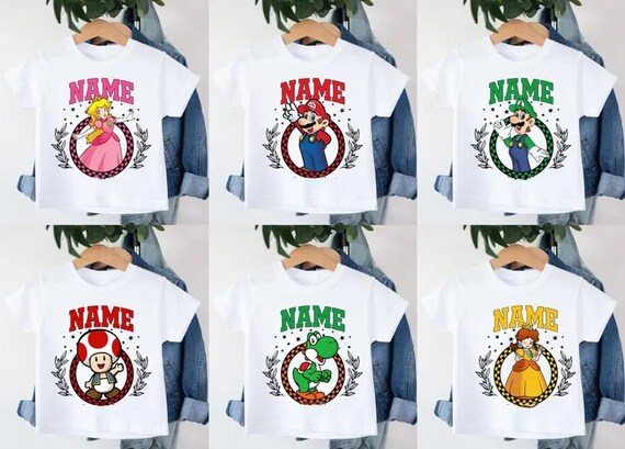 Super Mario Family Shirt,Super Mario Character Shirt,Super Mario Birthday Party Shirt,Mario & Friends Party Shirt,Personalized Mario Shirt