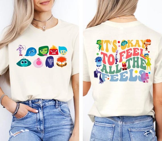 Disney Inside Out It's Okay To Feel All The Feels Shirt, Mental Health shirt, Inclusion Shirt, Speech Therapy Shirt,İnside Out 2 Side Shirt