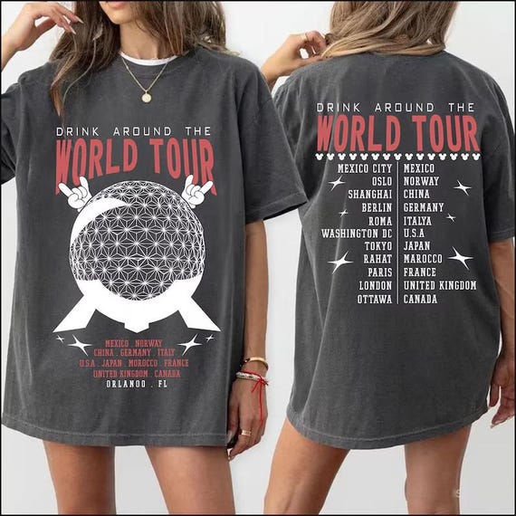 Epcot World Tour Shirt, Drink Around The World Shirt, Disney Group Trip Shirt, Epcot Disney World Shirt, Epcot Drink Around the World Tee