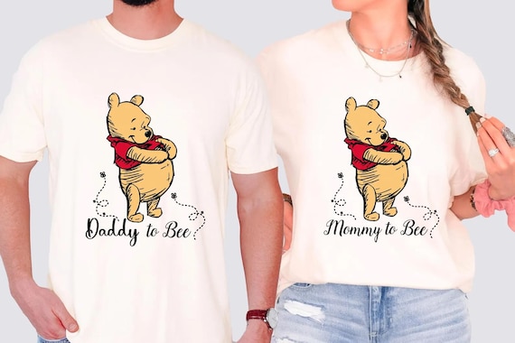 Mommy to Be Shirt, Pregnancy Announcement Shirt, Winnie the Pooh Dad Mom Pregnancy Shirt, Daddy to Be Shirt, New Mom T-Shirt, Mom to Be Gift