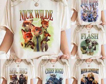 Camiseta pirata del Departamento de Policía de Zootopia 2 de Disney, Judy Hopps, Nick Wilde, Gary De'Snake, Zootrópolis, camiseta para el viaje familiar a Disneyland 2025