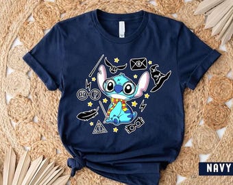 Disney Potter Stitch T-shirt,Wizard Stitch Shirt,Disney Shirt,Disney Trip Shirt,Disney Kids Shirt,Holiday Shirt,Magic Shirt,Stitch Lover Tee