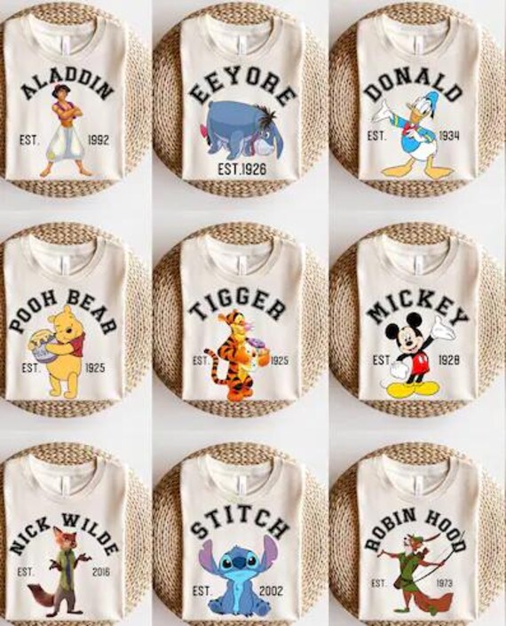Disney All Characters Shirt, Disney Trip Shirt ,Disney Characters Shirt, Vintage Disney Character Shirt, Disney Est. Charachter Shirt