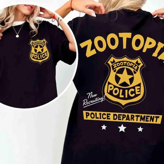 2-Sided Zootopia 2 Movie Police Department Shirt, Judy Hopps Nick Wilde Gary De'Snake Tee, Zootropolis, Disneyland Family 2025 Trip Shirt