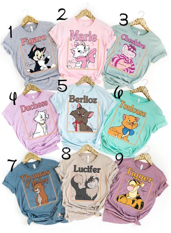 Retro Disney The Aristocats Est 1970 Marie Duchess Berlioz Toulouse Cat Shirt, Disneyland Trip Gift, Matching Family Shirts, Magic Kingdom