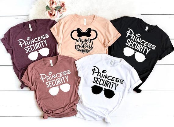 Disney Family Trip Shirts, Princess Security, Matching Family Trip Tees, Disney Customize Mickey Disney Princess Security Shirt