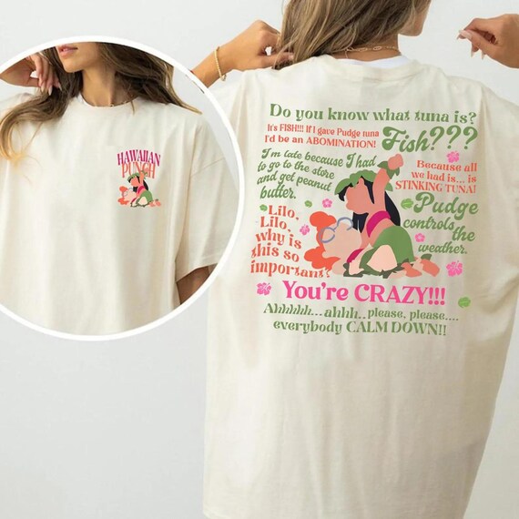 Hawaiian Punch 2 Side Parody Lilo & Myrtle Cartoon T Shirt, Disneyland Lilo Stitch Shirt, Magic Kingdom, DisneyTrip Family Shirt