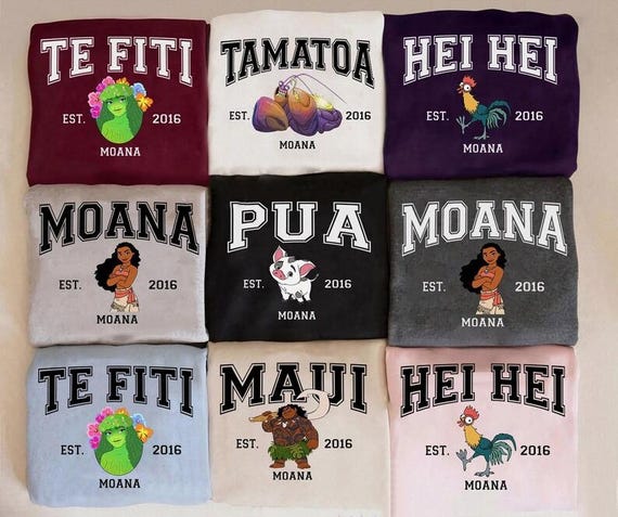 Disney Princess Moana Characters Shirt, Disney Shirt, Moana Hei Hei Pua Maui Family Shirt, Disney Trip Matching T-shirt