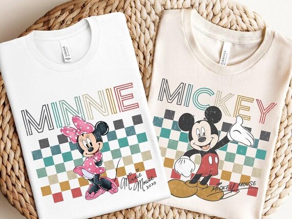 Vintage Mickey Minnie Shirt, Mickey Mouse Shirt, Retro Minnie Shirt, Mickey Minnie Matching Shirt, Disney Trip Shirt, Disneyland Shirt