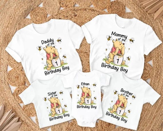 Winnie The Pooh Birthday Shirt, Disney Family Birthday T-Shirt, Winnie & Co Shirt, Custom Pooh Birthday Shirt, Pooh Birthday Party T-Shirt