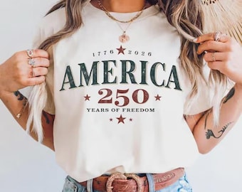 Comfort Colors America 250th Birthday Shirt, 4th Of July 2026 Patriotic Floral Shirt, USA Independence Day Shirt, Vintage America Shirt