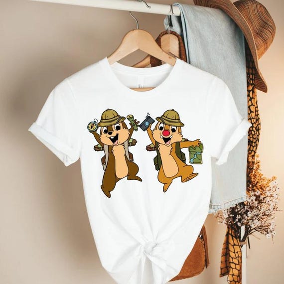 Chip And Dale Safari Couple Shirt, Disney Floral Chip And Dale T-shirt, Disney Vacation Gifts Tee, Funny Magic Kingdom, Disney Family Trip