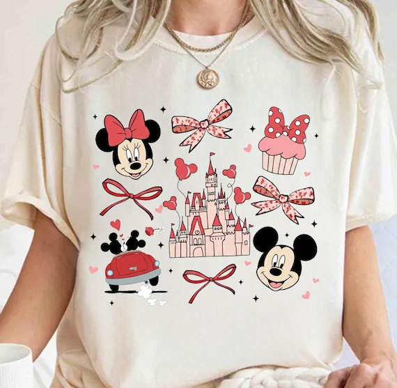 Disney Valentine Castle Mickey Minnie Shirt, Disney Coquette Bow WDW Disneyland Sweetheart, Disney Couple Valentine Shirt, Magical Wolrd Tee