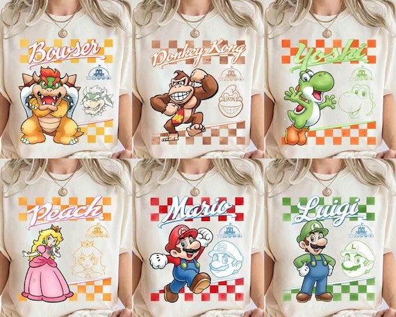 Super Mario Character Shirt, Super Mario Family Shirt, Mario Party Shirt, Super Mario Birthday Party Shirt,Mario & Friend Party Shirt