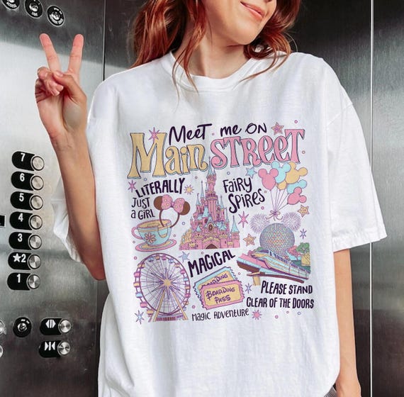 Mickey Minnie Meet Me On Main Street Shirt, Main Street Park Shirt, Disneyworld Trip Shirt, Disney Couple Shirt, Family Matching Shirt