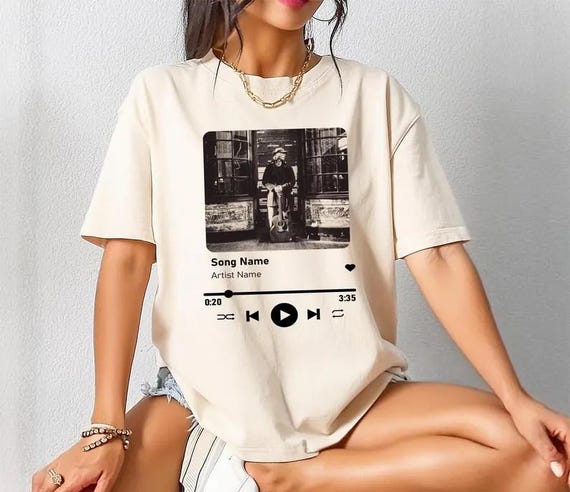 Custom Song Name Shirt And Photo Shirt, Custom Artist Name Shirt, Custom Song Name Shirt, Comfort Colors Favorite Song Tee, Music Player Tee